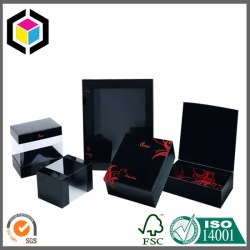 Luxury Glossy Black Color Printed Gift Box