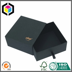 Gold Foil Logo Black Color Gift Slide Paper Box
