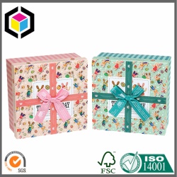 Glossy Logo Print Two Pieces Gift Paper Box