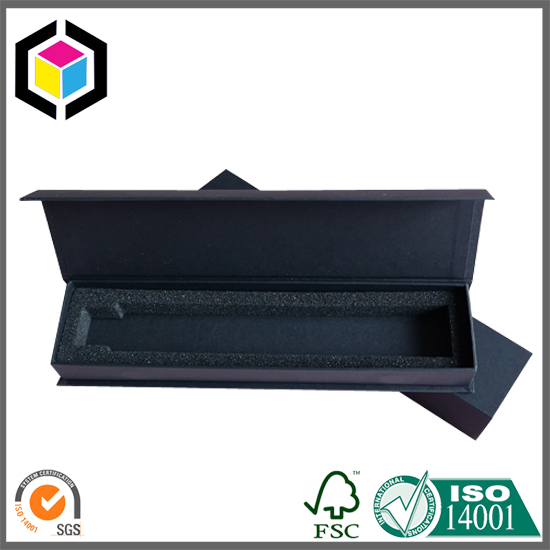 Black Color Rigid Chipboard Paper Box for Folding Ruler