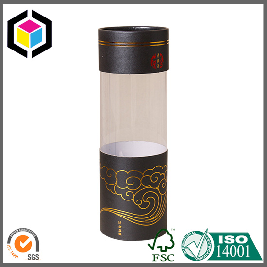 Color Printing Pencil Paper Tube with Plastic Window
