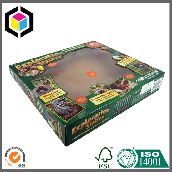 Plastic Handle Kids Toy Corrugated Paper Packaging Box