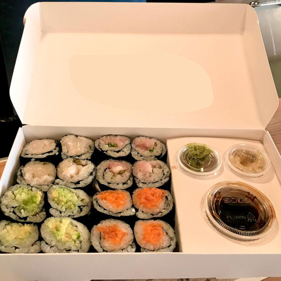 Sushi Takeout Box Made of Paper with Insert