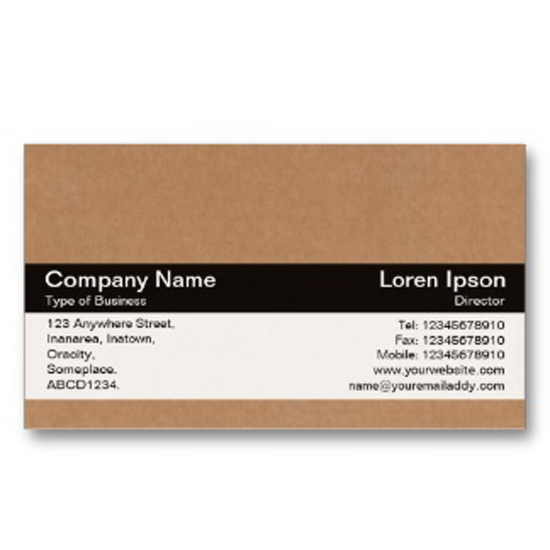 cardboard business card; name card