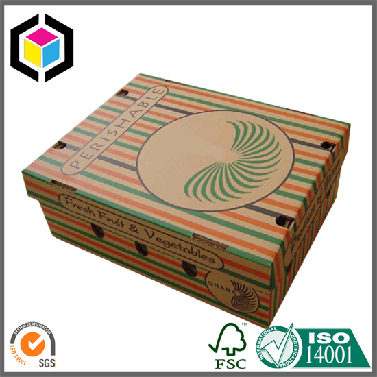 Color Print Fresh Fruit Vegetable Packaging Corrugated Box