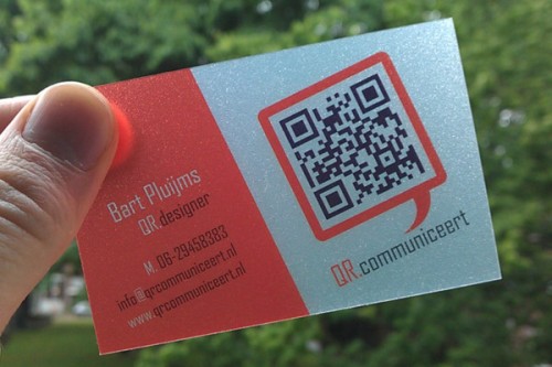 frosted PVC business card with QR code