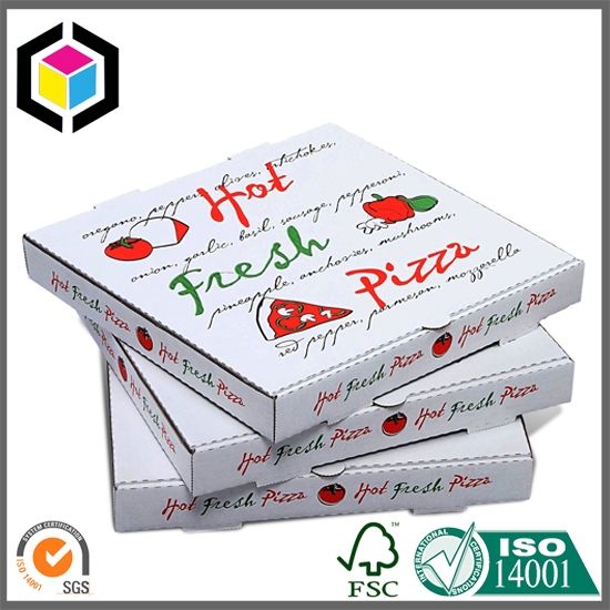 White Color Corrugated Fresh Hot Pizza Box