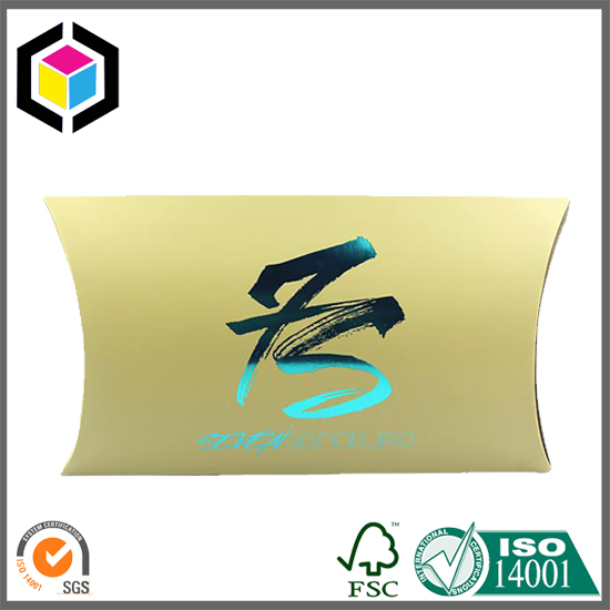 Green Hot Foil Logo Hair Extension Cardboard Paper Pillow Box