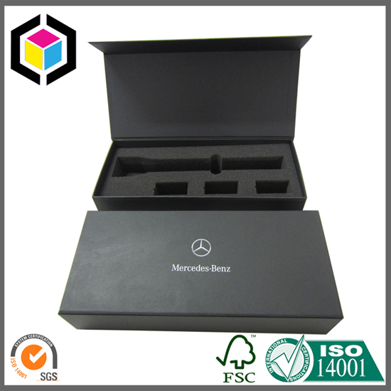 Foam Inlay Black Cardboard Paper Packaging Box for Flashlights