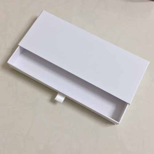 Custom Made Rigid Sliding Gift Paper Box with Ribbon Pull