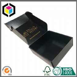 Gold Hot Stamping Black Corrugated Paper Mailer Box China