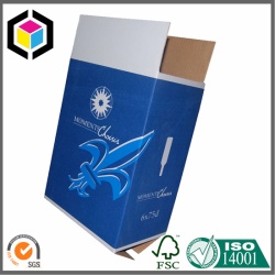 Blue Color Flexo Print Corrugated Cardboard Wine Box