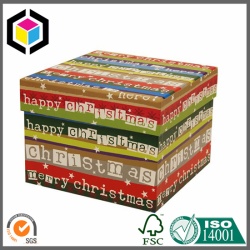 Color Print Christmas Two Pieces Gift Box