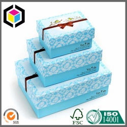 Blue Color Print Gold Foil Cardboard Gift Box
