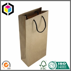 Single Bottle Brown Kraft Wine Paper Bag