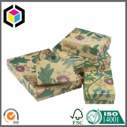 Colorful Flower Print Cardboard Christmas Gift Box Set
