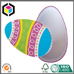Color Print Egg Shape Happy Easter Cardboard Gift Box