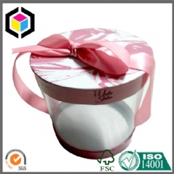 Plastic Window Round Cosmetics Cardboard Paper Gift Box