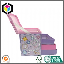 Necklace Jewelry Cardboard Drawer Gift Box with Mirror