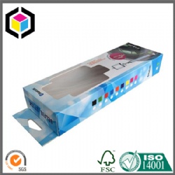 Hang Tab Color Print Paper Box with Plastic Window