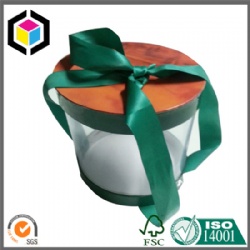 Round Clear Plastic PVC Window Cosmetic Gift Box with Lid