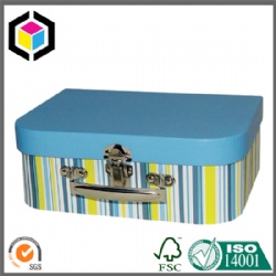 Metal Lock Suitcase Cardboard Gift Box with Custom Color Print