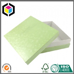 Matte Green Color Print Two Pieces Cardboard Box with Lid
