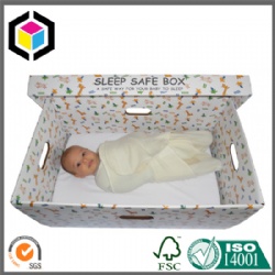 Corrugated Material Safe Sleep Baby Box with Detachable Lid