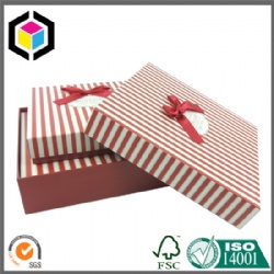 Detachable Lid Stripes Color Printing Cardboard Gift Box
