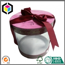 Ribbon Tie Clear Plastic Window Packaging Box for Cosmetics