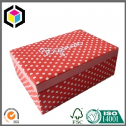 Red Color Flocking Surface Cardboard Box with Lid