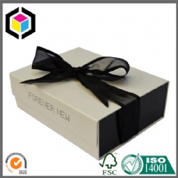 Satin Close Rigid Cardboard Book Paper Gift Box for Jewelry