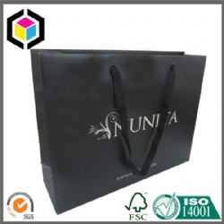 Emboss Logo Cotton Rope Handle Paper Gift Shopping Bag