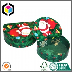 Color Printing Lid Hinged Rigid Cardboard Christmas Paper Gift Box