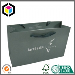 Satin Handle White Kraft Paper Shopping Bag for Garment